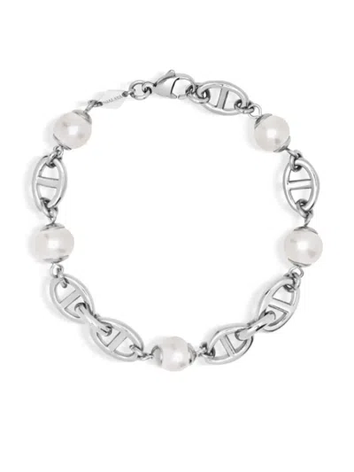 Nialaya Jewelry Mariner Pearl Bracelet In 银色