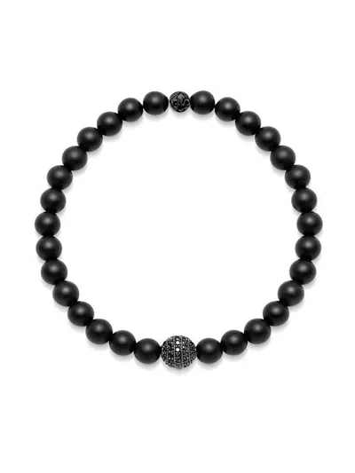 Nialaya Jewelry Mattes Onyx-perlenarmband In Black