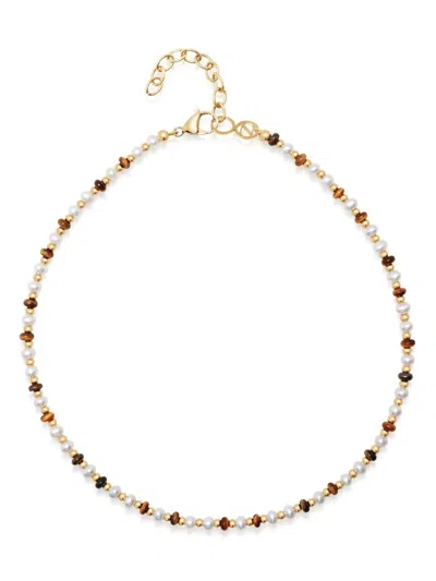 Nialaya Jewelry Mini Beaded Chocker Necklace In Gold