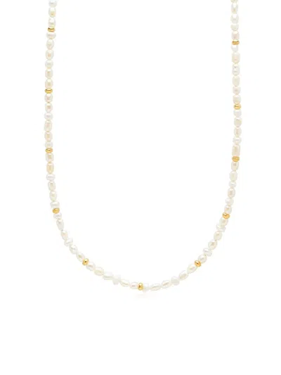 Nialaya Jewelry Mini Pearl Necklace In White