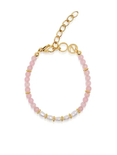 Nialaya Jewelry Mini Pearl-opal Beaded Bracelet In Pink