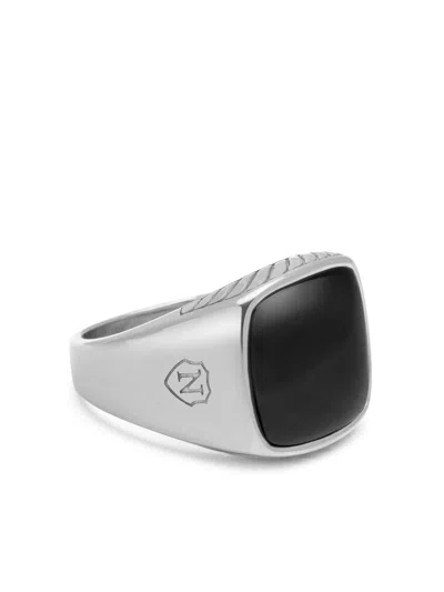 Nialaya Jewelry Onyx Signet Ring In Silver