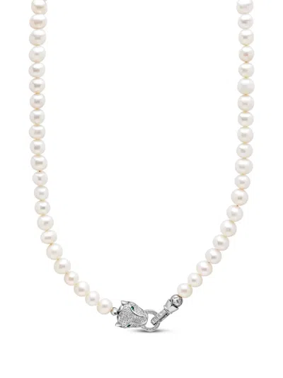 Nialaya Jewelry Animal-head Motif Pearl Necklace In White