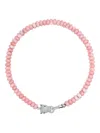 Nialaya Jewelry Panther Head Opal Choker Necklace In Pink
