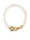 Nialaya Jewelry Panther Pearl Bracelet In White