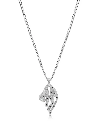 Nialaya Jewelry Panther-pendant Necklace In Silver