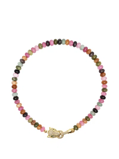 Nialaya Jewelry Panther-charm Beaded Necklace In Pattern