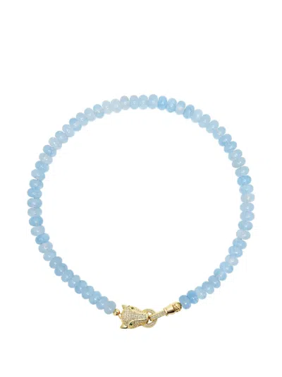 Nialaya Jewelry Panther-charm Chalcedony Necklace In Purple