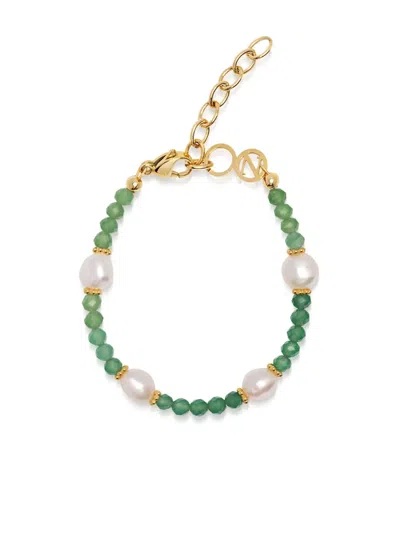 Nialaya Jewelry Pearl-aventurine Beaded Bracelet In Green