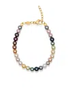 Nialaya Jewelry Rainbow Pearl Bracelet In Multi