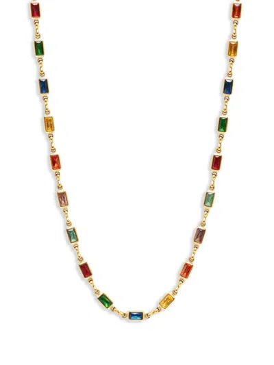 Nialaya Jewelry Rectangle Tennis Necklace In 金色