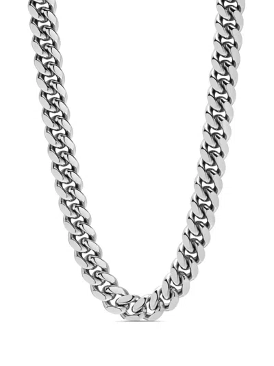 Nialaya Jewelry Rolo-chain Stainless Steel Necklace In 银色