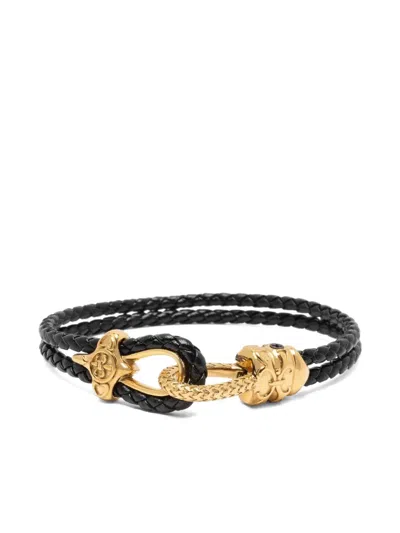 Nialaya Jewelry Rope-clasp Leather Bracelet In Black