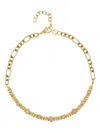 Nialaya Jewelry Rose-quartz Chain Choker In Gold