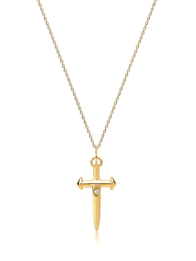 Nialaya Jewelry Skyfall Sword Necklace In Gold
