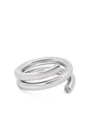 Nialaya Jewelry Spiral Double-band Ring In Metallic