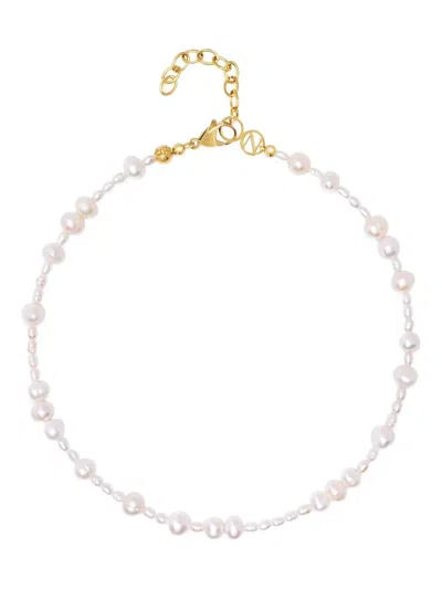 Nialaya Jewelry St. Tropez Pearl Choker Necklace In White