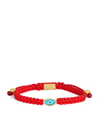 Nialaya Jewelry String Evil Eye Bracelet In Red