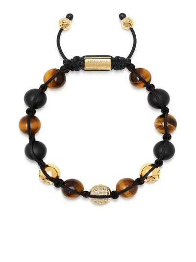 Nialaya Jewelry Tiger-eye Beaded Bracelet In Braun
