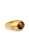 Nialaya Jewelry Tiger-eye Engraved Signet Ring In Gold
