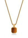 Nialaya Jewelry Tiger Eye-pendant Chain Necklace In 金色