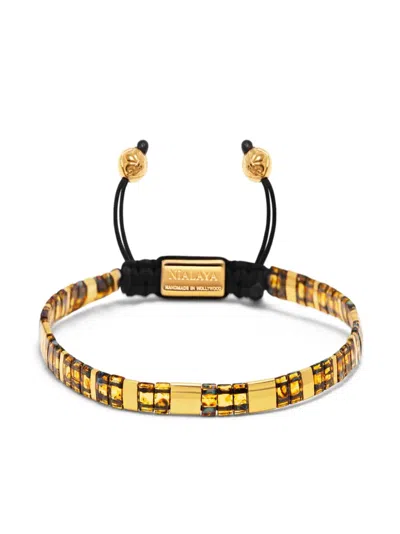 Nialaya Jewelry Tila-beads Marbled Bracelet In Gold