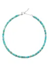 Nialaya Jewelry Turquoise Choker Necklace In Silver
