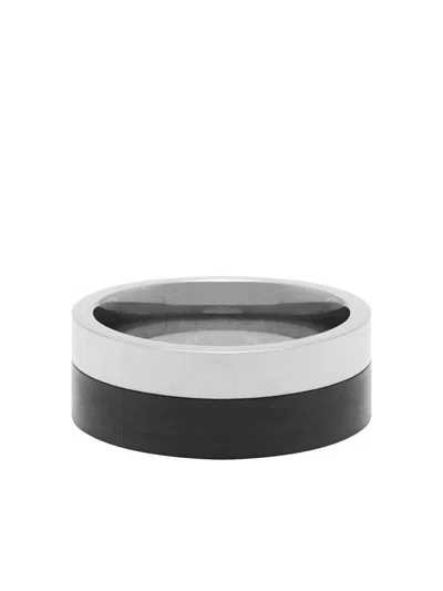 Nialaya Jewelry Two-tone Band Ring In Silver