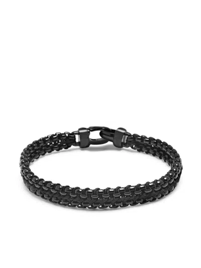 Nialaya Jewelry Woven 8mm Box Chain Bracelet In Black