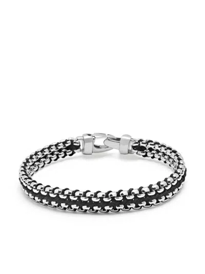 Nialaya Jewelry Woven 8mm Box Chain Bracelet In Silver