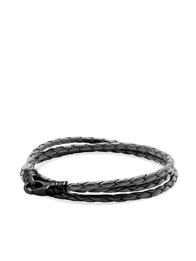 Nialaya Jewelry Wrap Around Leather Bracelet In Grey