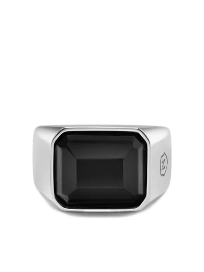 Nialaya Jewelry Zircon Signet Ring In Metallic