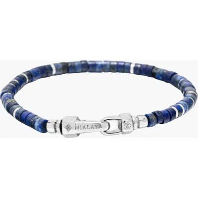 Nialaya Lapis Heishi Bracelet In Blue