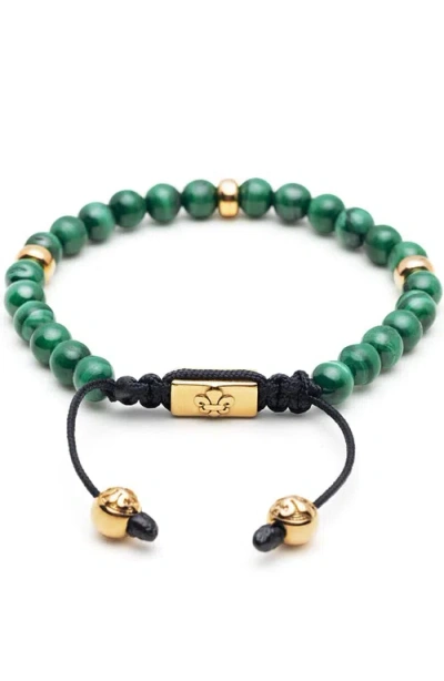 Nialaya Malachite Gold Beaded Bracelet In Green