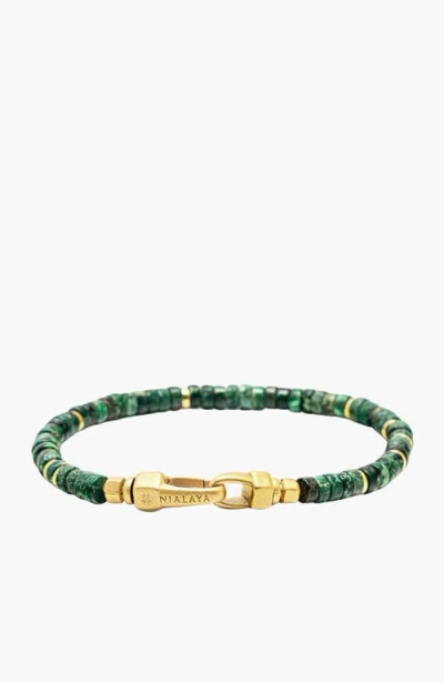 Nialaya Malachite Heishi Bracelet In Green