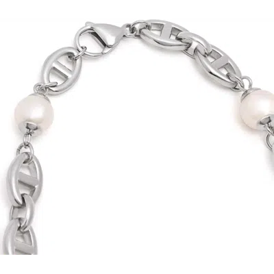Nialaya Mariner Pearl Chain In Silver