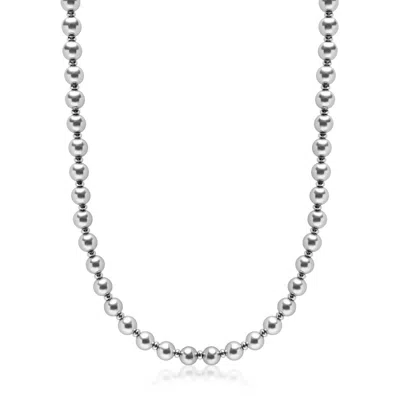 Nialaya Men's 8mm Metallic Pearl Necklace With Silver