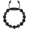 Nialaya Men's Beaded Bracelet With Black Cz Diamond, Lava Stone, Matte Onyx, & Agate In Black