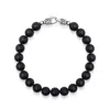 Nialaya Men's Black / Silver Black Onyx Healing Bracelet With Silver Lock In Black