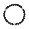 Nialaya Men's Black / Silver Matte Black Onyx Bracelet With Silver Balls In Black