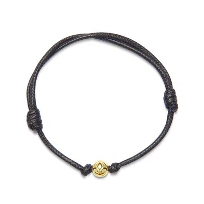 Nialaya Men's Black String Bracelet With Gold