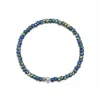 Nialaya Men's Blue / Green Wristband With Blue Lapis Japanese Miyuki Beads