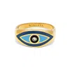 Nialaya Men's Gold Evil Eye Ring