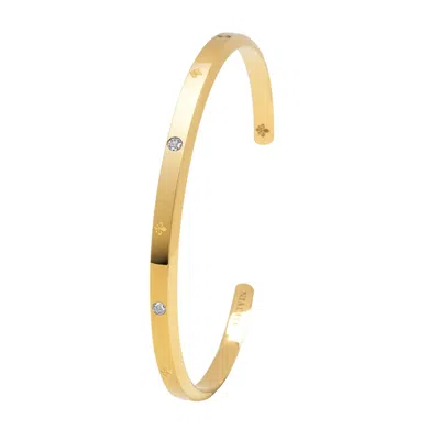 Nialaya Fleur De Lis Gold Cuff Bracelet
