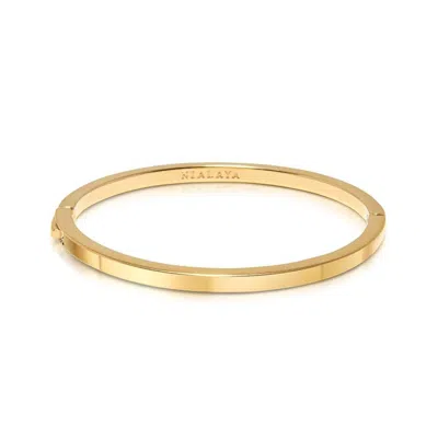 Nialaya Men's Gold Simplicity Bangle In Metallic
