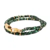 Nialaya Malachite Heishi Wrap Bracelet In Gold