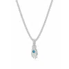 Nialaya Men's Hand Pendant With A Small Turquoise Gemstone In Silver