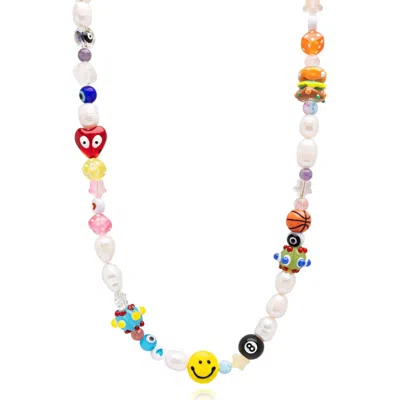 Nialaya Men's Happy Life Pearl Necklace In Multi