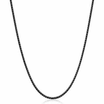 Nialaya Men's Mini Black Tennis Necklace