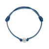 Nialaya Men's Navy Blue String Bracelet With Silver